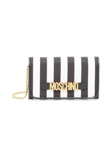 Moschino Striped Logo Crossbody Bag