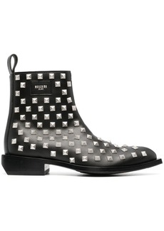 Moschino stud-embellished leather boots
