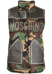 Moschino studded camouflage-print gilet