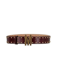 Moschino Studded Logo Leather Belt