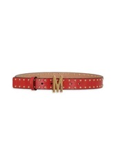 Moschino Studded M-Buckle Leather Belt
