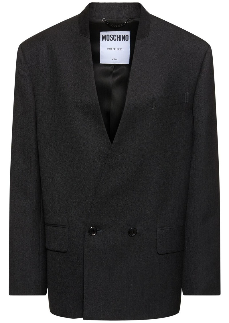 Moschino Tailored Wool Double Breast Blazer