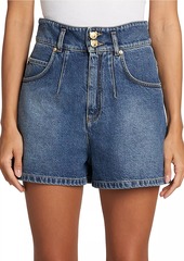 Moschino Teddy Bear Button Denim Shorts