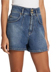 Moschino Teddy Bear Button Denim Shorts