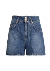 Moschino Teddy Bear Button Denim Shorts