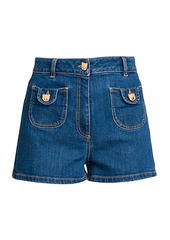 Moschino Teddy Bear Buttons Denim Shorts