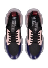 Moschino Teddy Faux Leather & Knit Sneakers