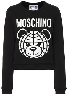 Moschino Teddy Logo Print Cotton Sweatshirt