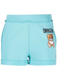 Moschino Teddy motif embroidered track shorts