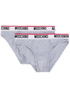 Moschino twin-pack logo band briefs