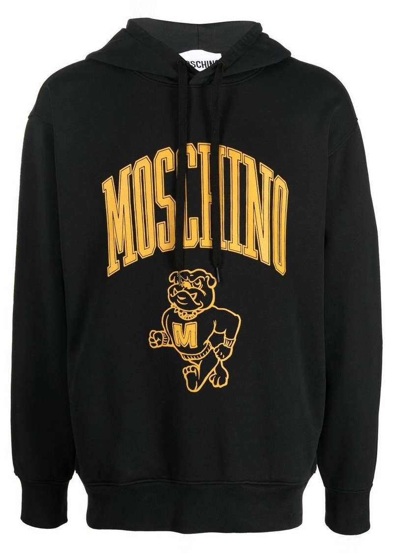 Moschino Varsity Bulldog drawstring hoodie