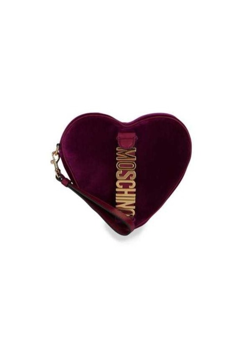 Moschino Velvet Heart Logo Wristlet