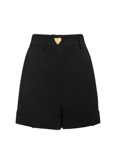 Moschino Viscose Cady Shorts W/ Heart Button