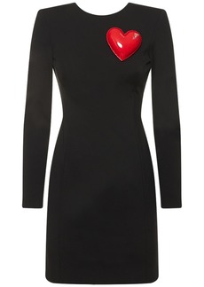 Moschino Viscose Double Jersey Heart Mini Dress