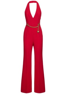 Moschino Viscose Envers Satin Halter Jumpsuit