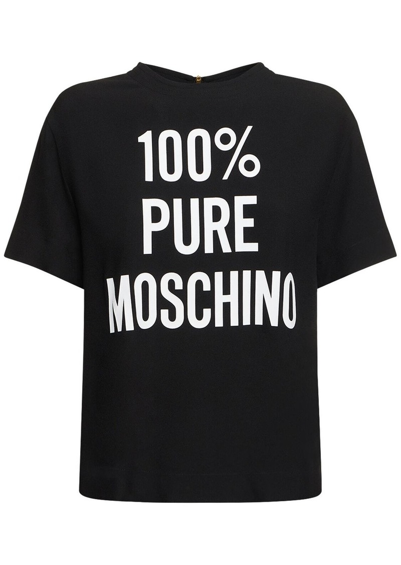 Moschino Viscose Envers Satin Logo T-shirt