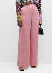 Moschino Wide-Leg Satin-Viscose Pants