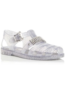 Moschino Womens Glitter Metallic Jelly Sandals