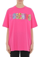 Moschino Painted Logo Oversize Cotton Graphic Tee