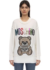 Moschino Wool Knit Sweater W/teddy Embellishment