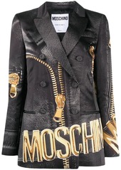 Moschino zip print blazer