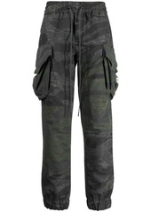 Mostly Heard Rarely Seen camouflage-pattern panelled cargo trousers