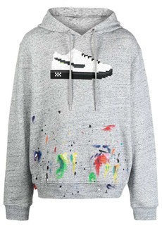 Mostly Heard Rarely Seen graphic-print paint-splattered hoodie