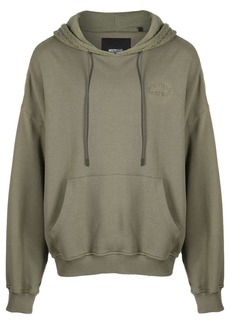 Mostly Heard Rarely Seen logo-embroidered panelled cotton hoodie