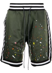Mostly Heard Rarely Seen paint-splattered basketball shorts