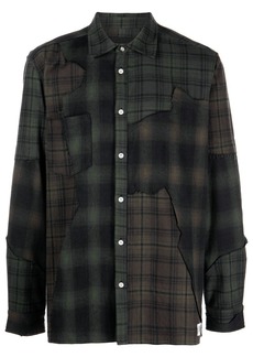 Mostly Heard Rarely Seen plaid-check patchwork shirt