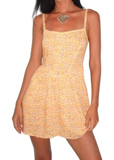 Motel Ramone Mini Dress In Flower Garden Yellow