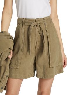 Mother Denim Chute Denim Paperbag Shorts