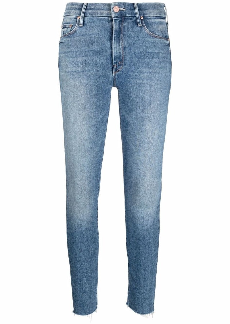 Mother Denim cropped skinny-cut jeans