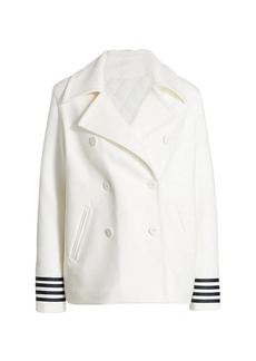 Mother Denim Double-Breasted Nautical Peacoat