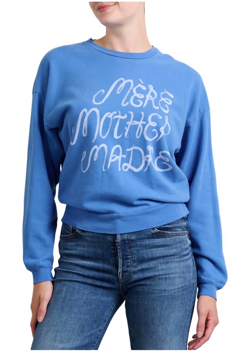 Mother Denim Drop Square Sweatshirt In Blue