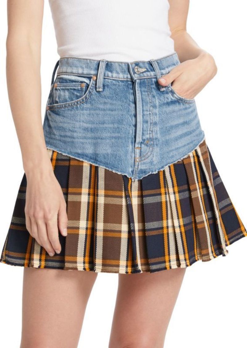 Mother Denim Fluff & Fold Twofer Mini Skirt