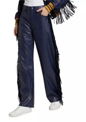 Mother Denim Fringe Half Pipe Sneak Faux Leather Pants