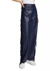 Mother Denim Fringe Half Pipe Sneak Faux Leather Pants