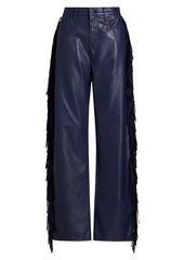 Mother Denim Fringe Half Pipe Sneak Faux Leather Pants