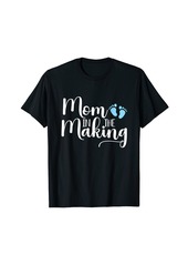Mother Denim "Mom In The Making" Expectant Mother Blue Baby Footprints T-Shirt