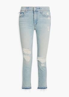 Mother Denim MOTHER - The Rascal Ankle Undone distressed mid-rise slim-leg jeans - Blue - 24
