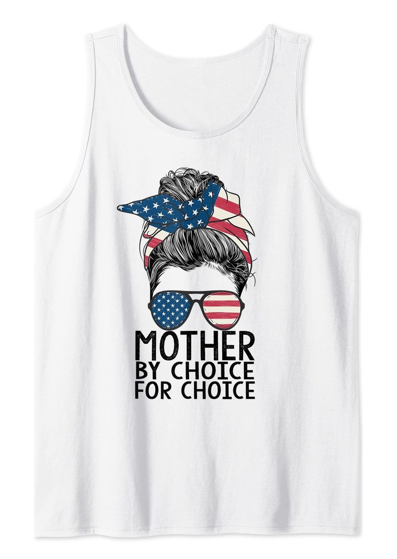 Mother Denim Mother By Choice Pro Choice Messy Bun US Flag Women Rights Tank Top