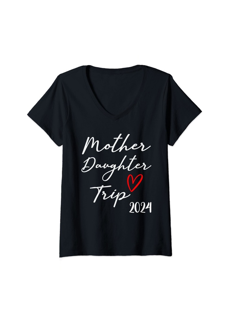 Mother Denim Mother Daughter Trip 2024 Family Vacation Mom Matching V-Neck T-Shirt