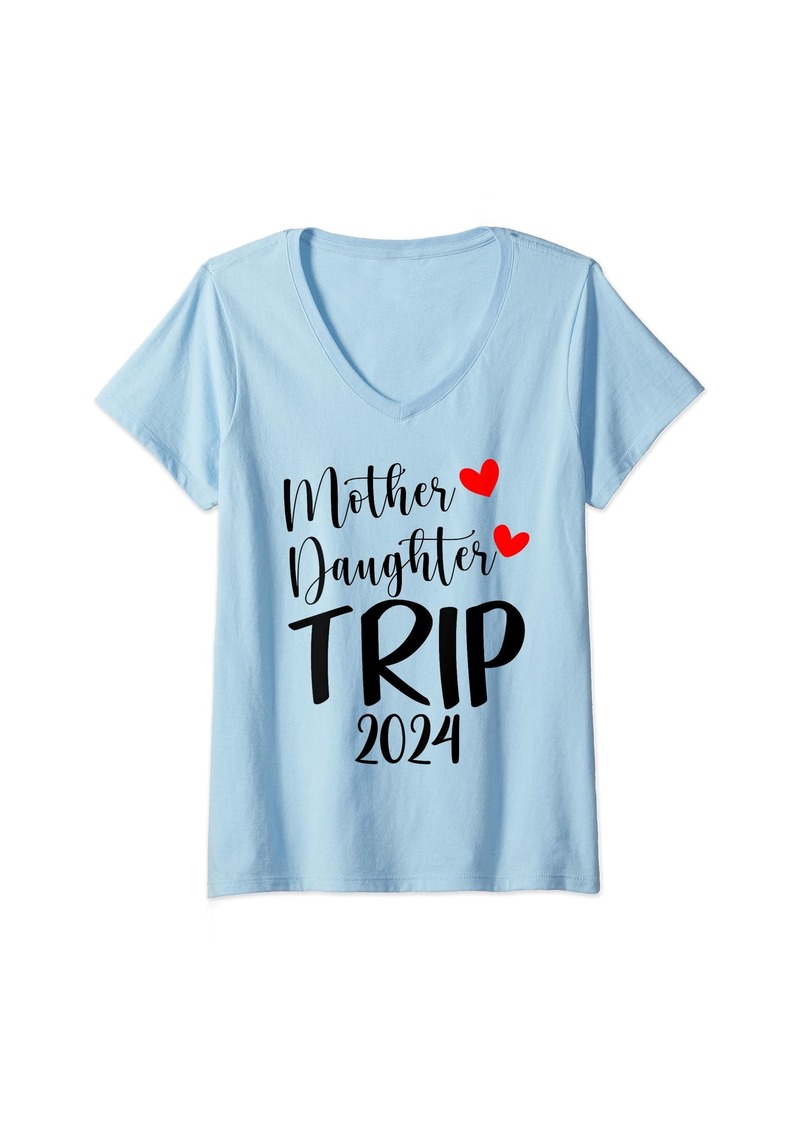 Mother Denim Mother Daughter Trip 2024 Family Vacation Mom Matching V-Neck T-Shirt