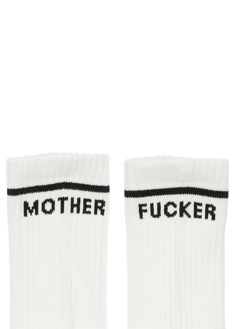 Mother Denim Mother Fucker Intarsia Cotton Socks Misc Accessories 
