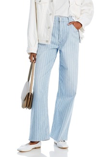 Mother Denim Mother High Rise Striped Spinner Jeans in Lined Up