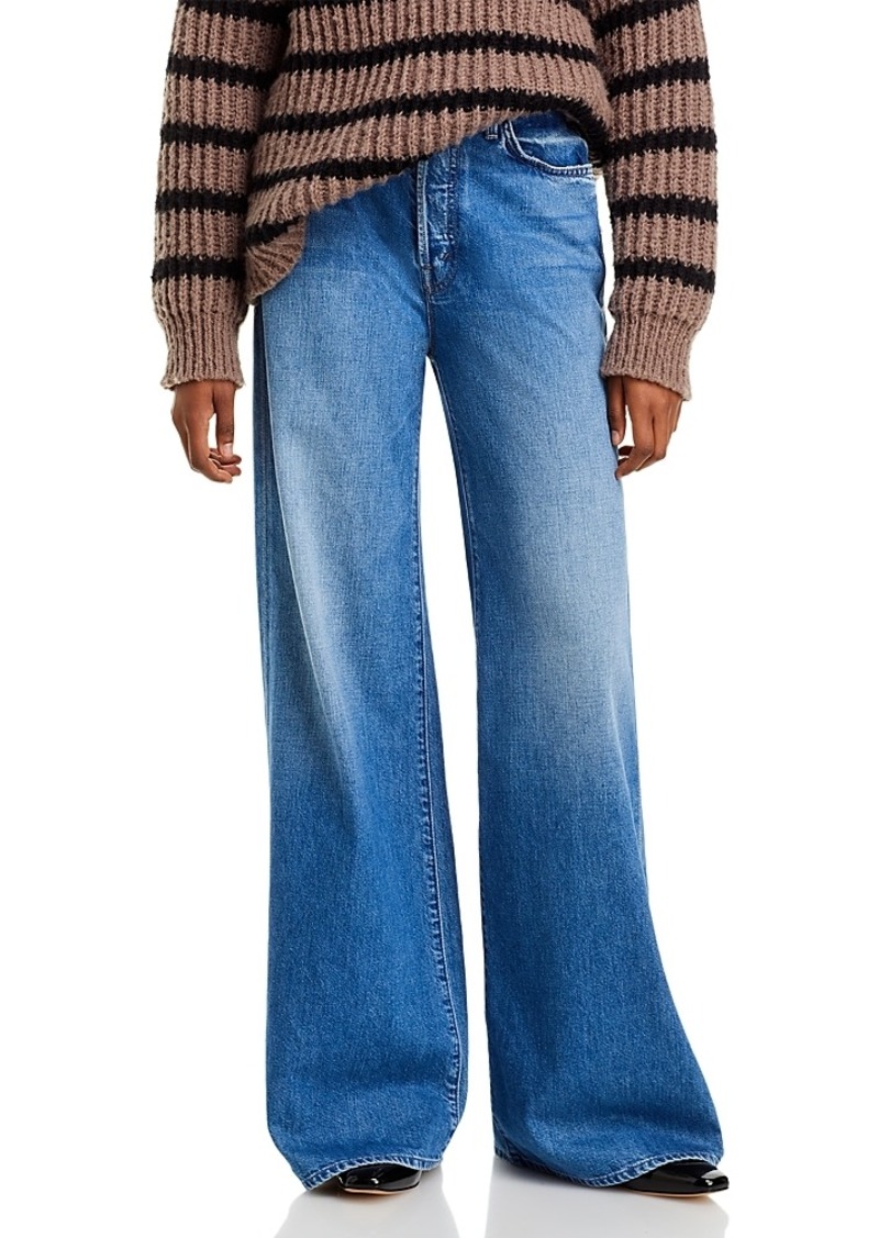 Mother Denim Mother The Ditcher Roller Sneak High Rise Wide Leg Jeans in Heart Throb