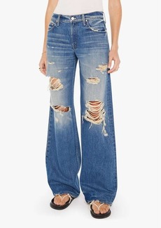 Mother Denim MOTHER The Down Low Spinner Heel Ripped Low Rise Wide Leg Jeans