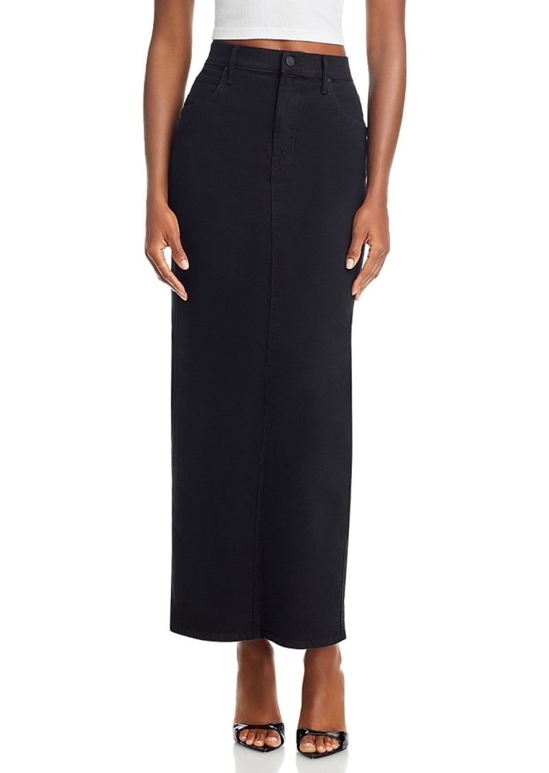 Mother Denim Mother The Flagpole Denim Maxi Skirt in Pitch