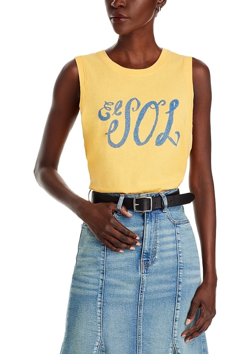 Mother Denim Mother The Grab Bag Crop Graphic Sleeveless Tee